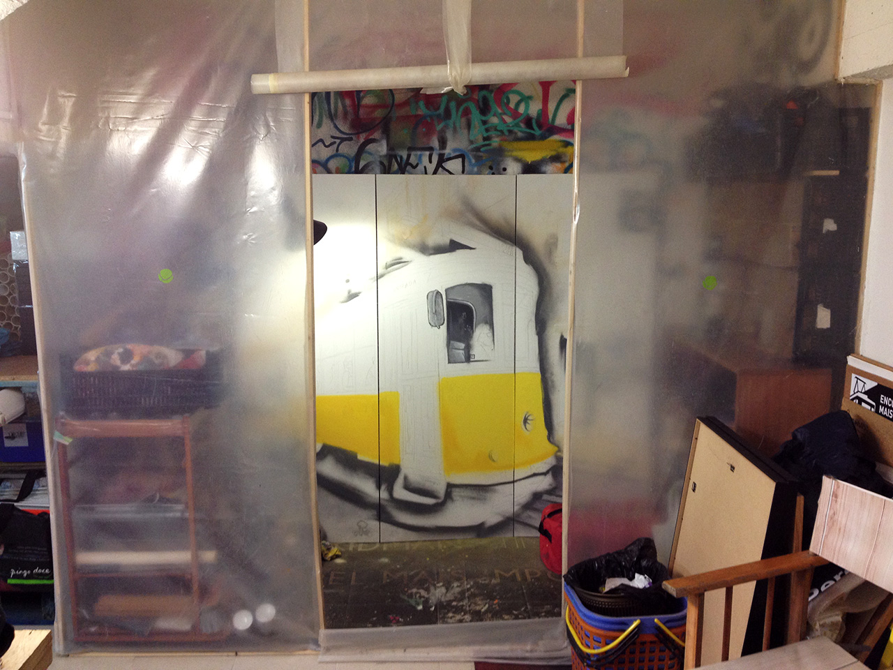 Work in progress ambience in the studio.